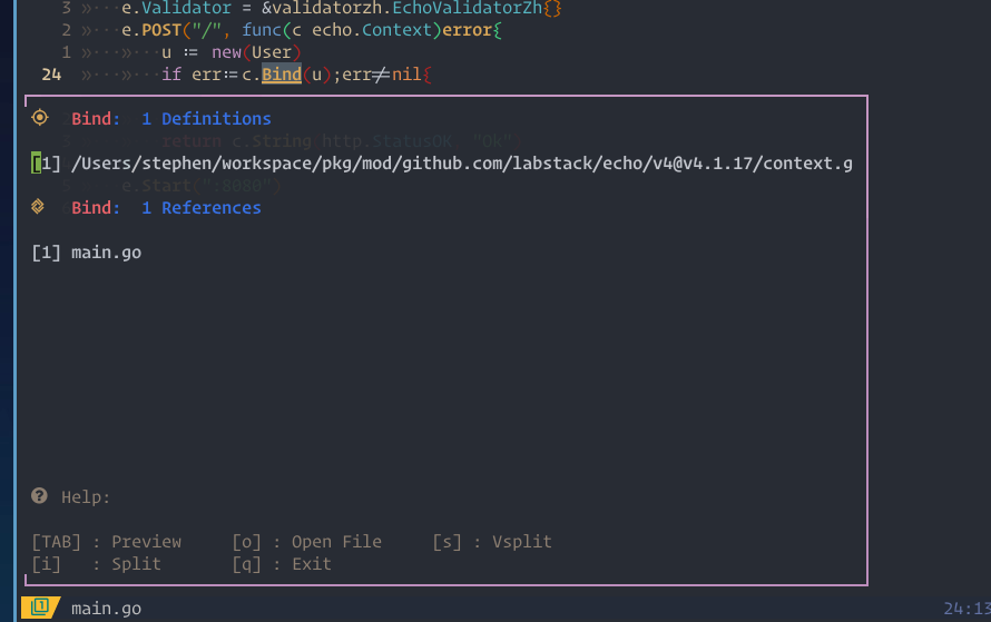 LSP Search with Lspsaga